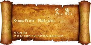 Kempfner Mátyás névjegykártya